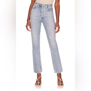 Agolde Riley High Rise Straight Crop Jeans